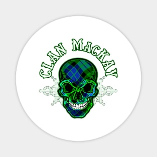 Scottish Clan MacKay Tartan Celtic Skull Magnet